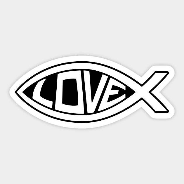 Ichthus Love Christian Fish Symbol Sticker by hobrath